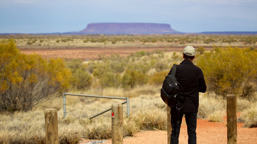 Red Centre welches beinhaltet Wüstenblick sowie einzelner Mann