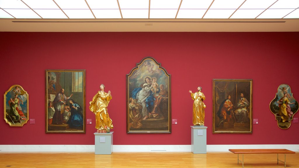 National Gallery of Slovenia featuring interior views, art and a statue or sculpture