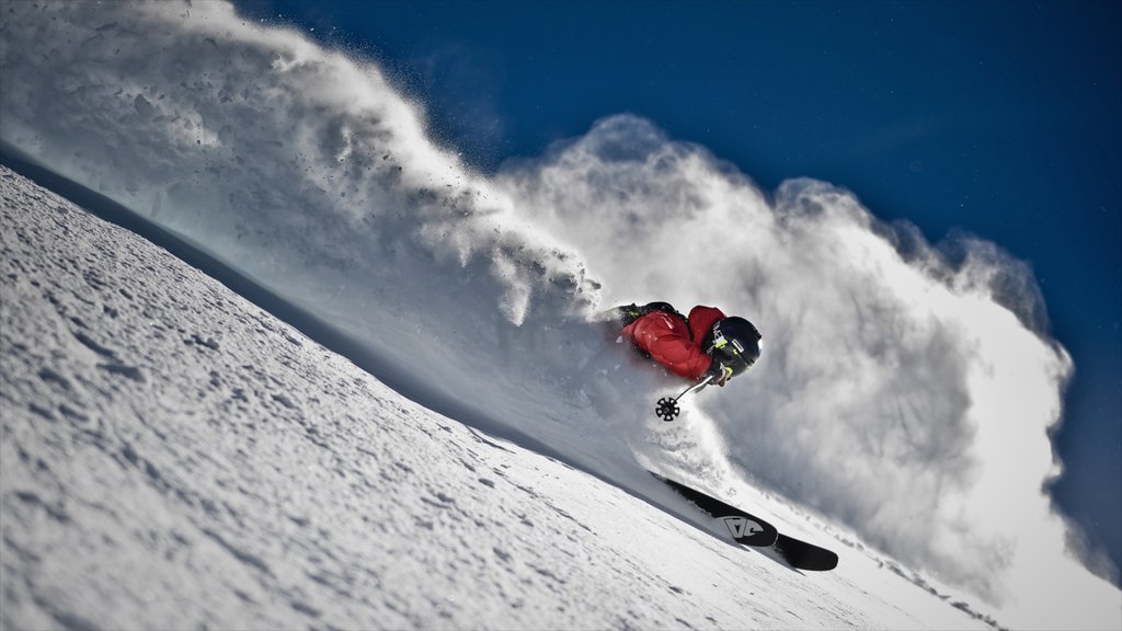 Chapelco Ski Resort showing snow skiing and snow as well as an individual male