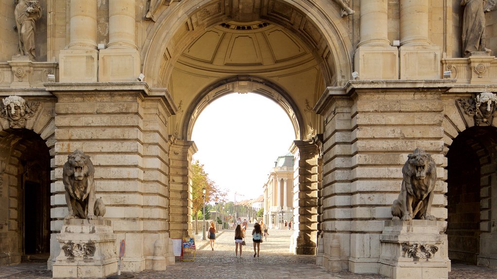 Buda Castle which includes a castle and a statue or sculpture