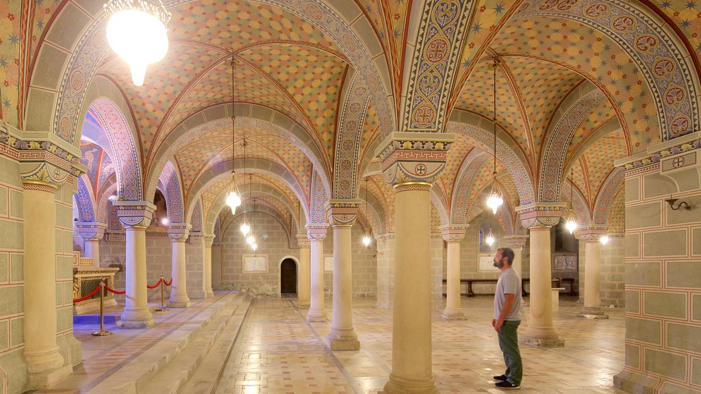 Pecs Cathedral showing a church or cathedral, religious aspects and interior views