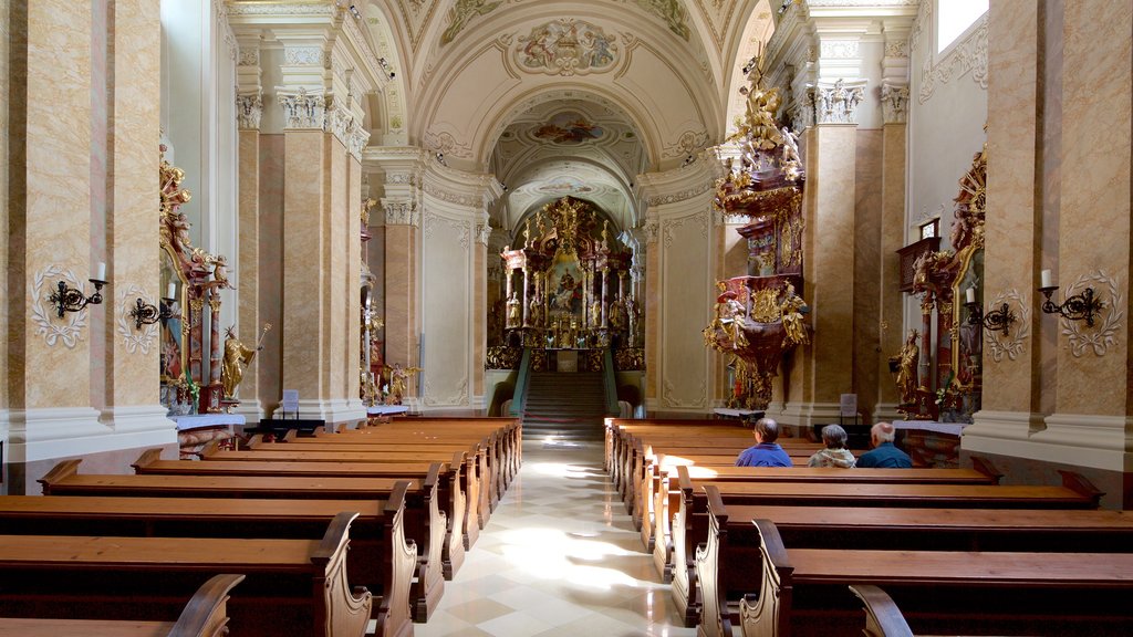 Tihany Abbey which includes a church or cathedral, interior views and religious elements