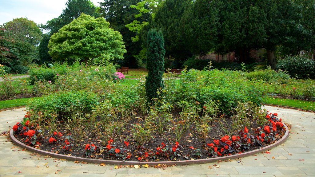 Parque Grosvenor que incluye flores y un parque