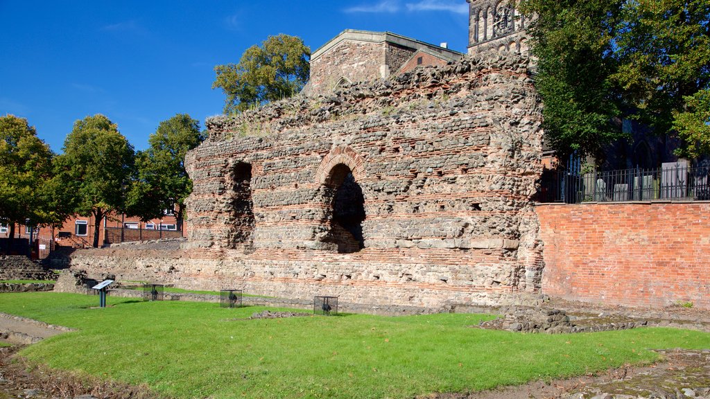 Jewry Wall showing heritage elements and a ruin