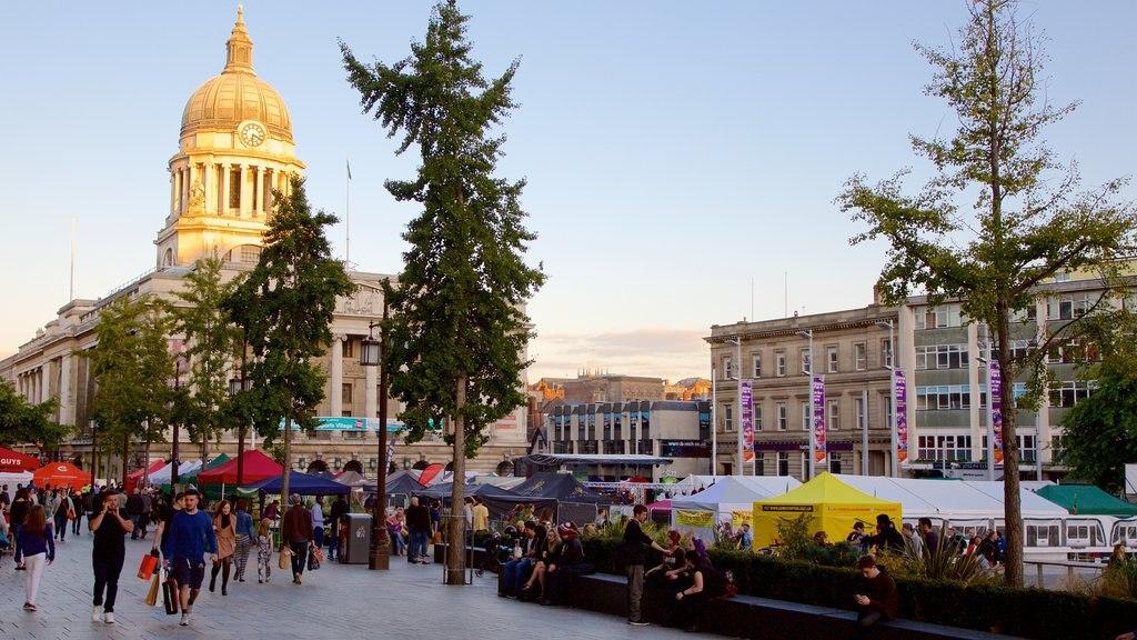 Old Market Square featuring a square or plaza, markets and a city