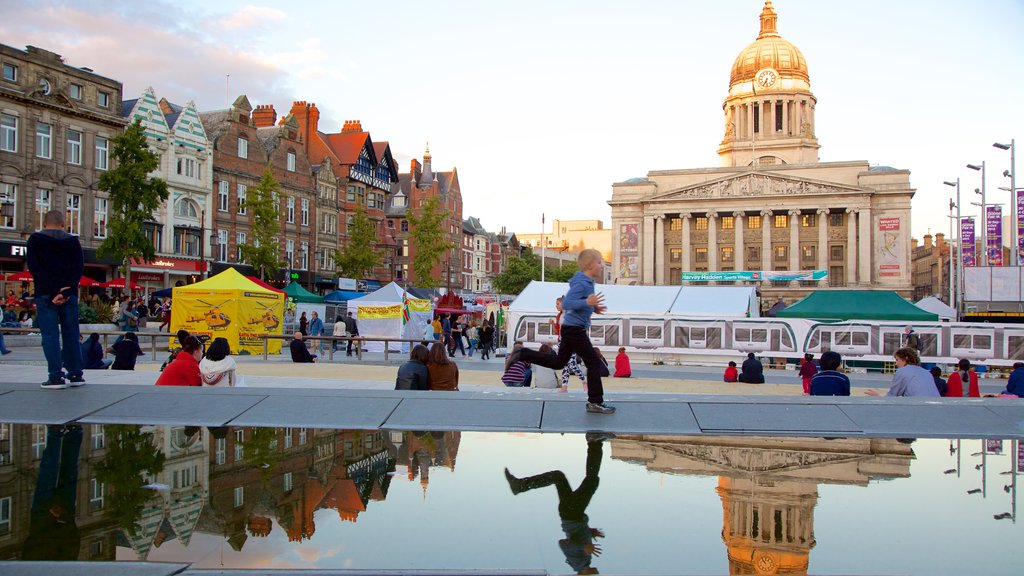 Old Market Square showing markets, a square or plaza and an administrative building