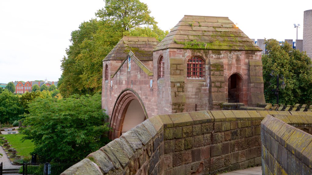 Chester City Walls featuring chateau or palace and heritage elements