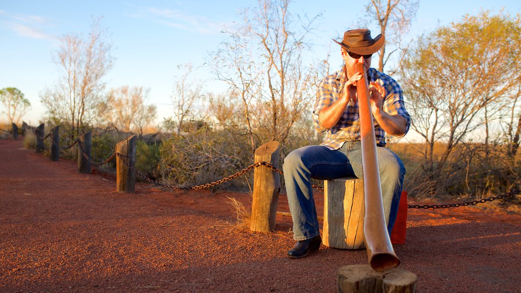 Uluru-Kata Tjuta National Park which includes tranquil scenes and music as well as an individual male