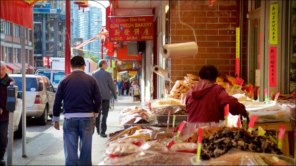 Chinatown que inclui compras, comida e cenas de rua