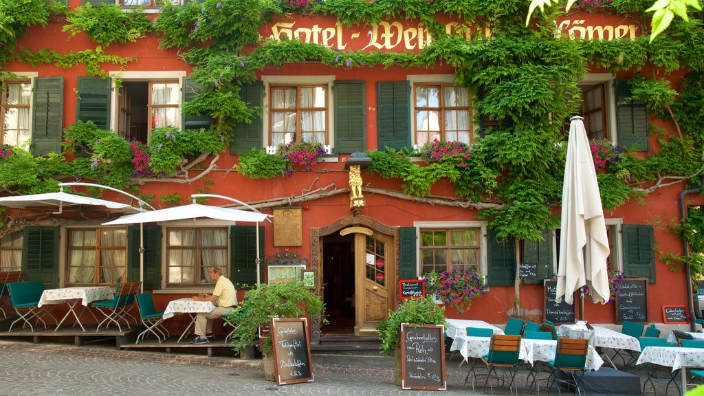 Meersburg qui includes repas à l’extérieur et ambiance de café