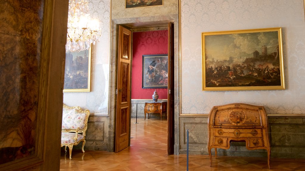 Ludwigsburg Palace which includes a castle, heritage elements and interior views