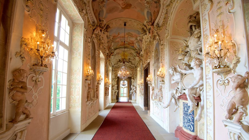 Ludwigsburg Palace which includes a castle, interior views and heritage elements