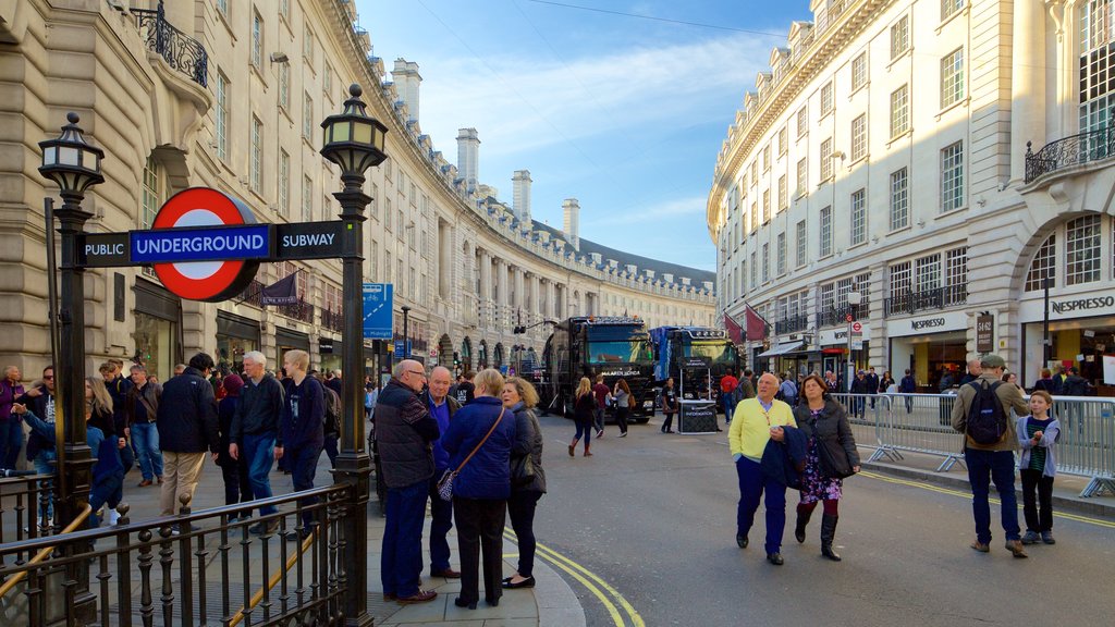 Regent Street showing signage, street scenes and heritage architecture