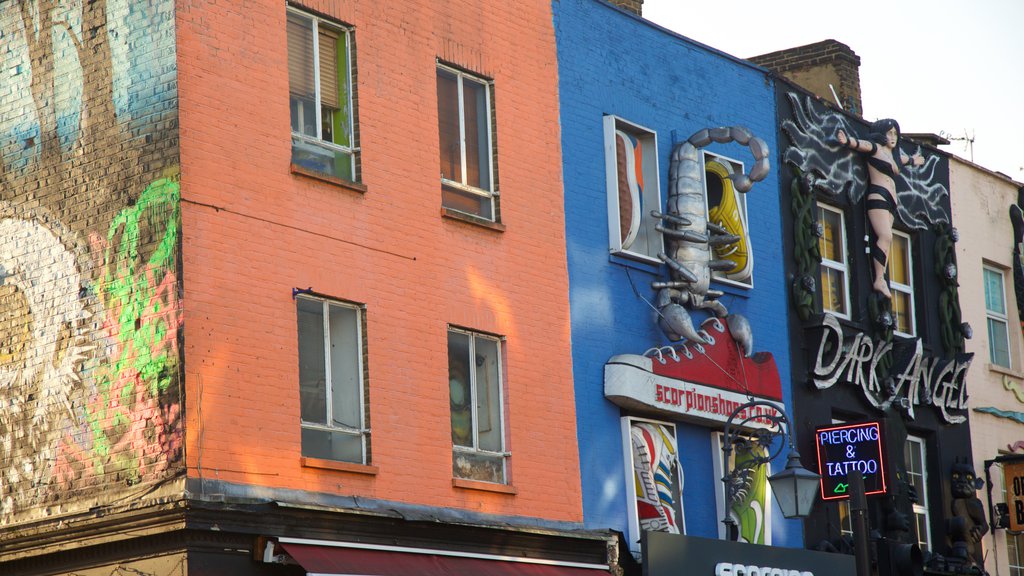 Camden High Street showing signage