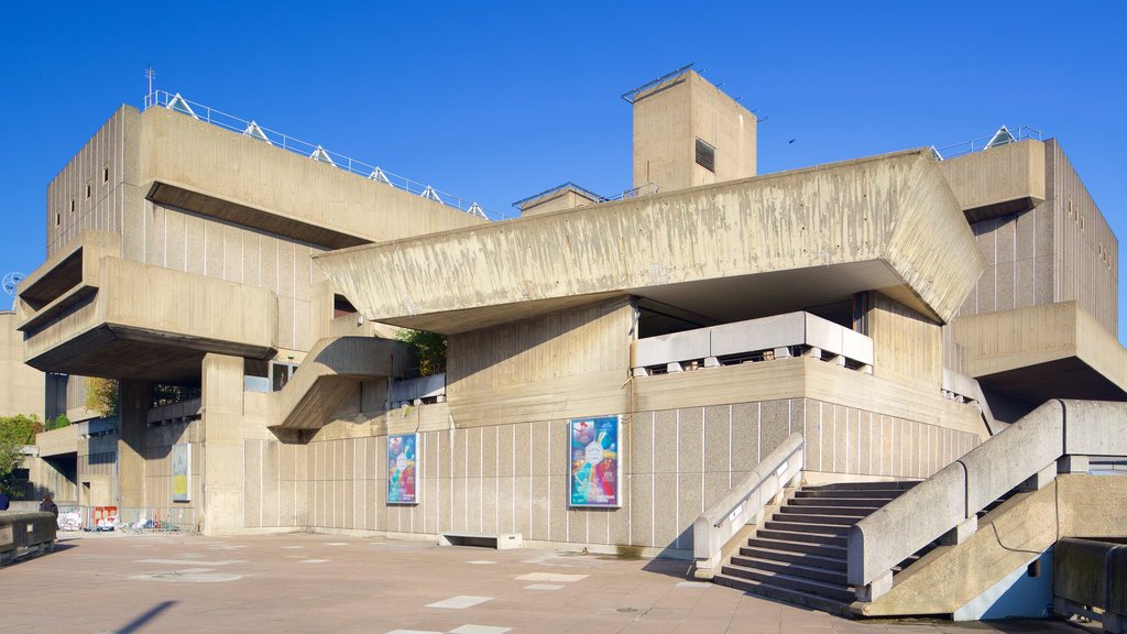 Southbank Centre showing theatre scenes and modern architecture