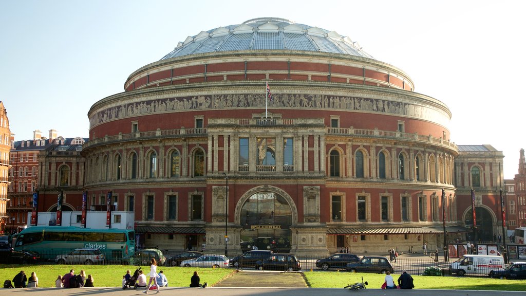 Royal Albert Hall which includes heritage architecture, street scenes and theatre scenes