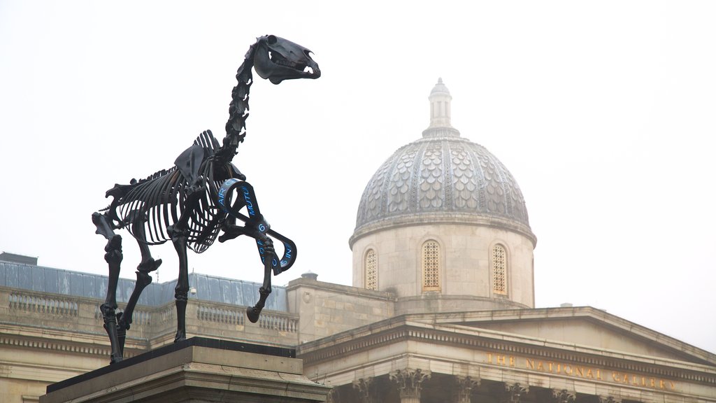 National Gallery which includes heritage architecture and a statue or sculpture