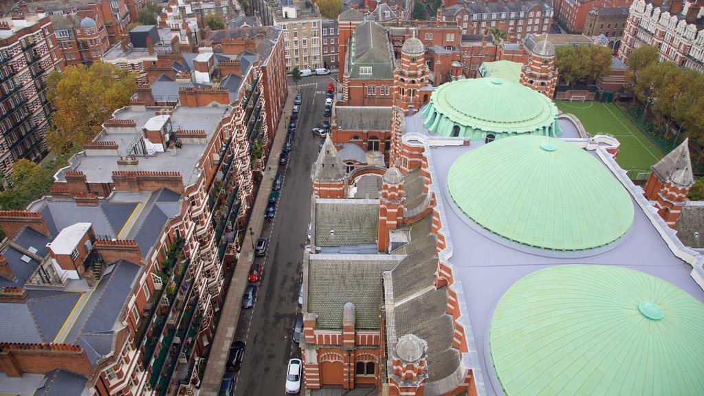 Catedral de Westminster que incluye una ciudad, una iglesia o catedral y patrimonio de arquitectura