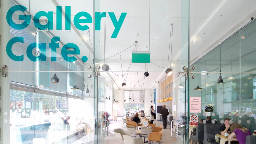 Millennium Gallery which includes signage, café scenes and interior views