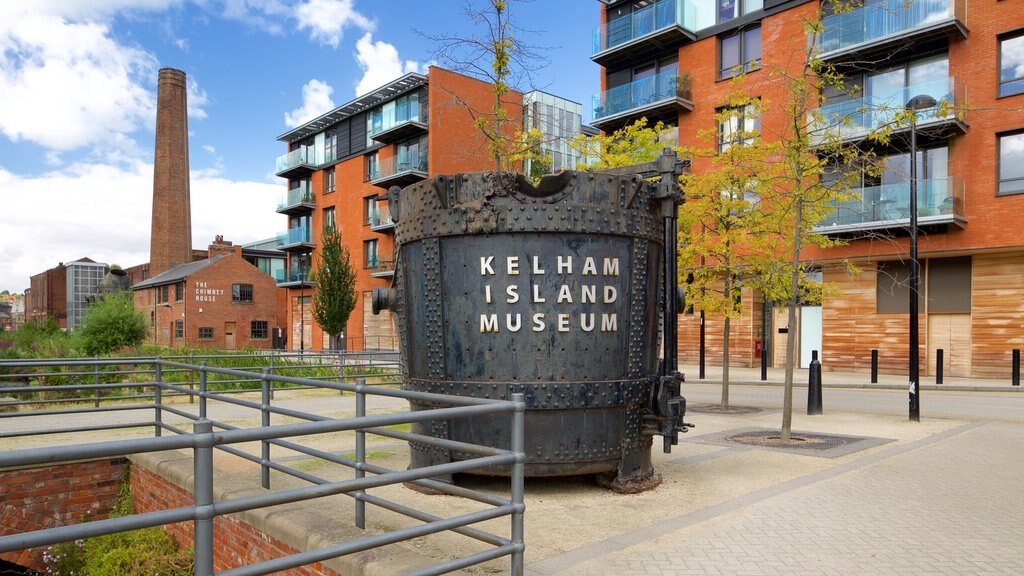 Kelham Island Museum que incluye señalización