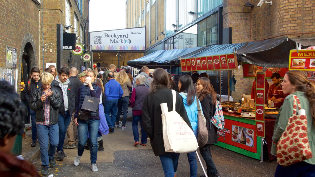 Londres caracterizando cenas de rua, mercados e comida