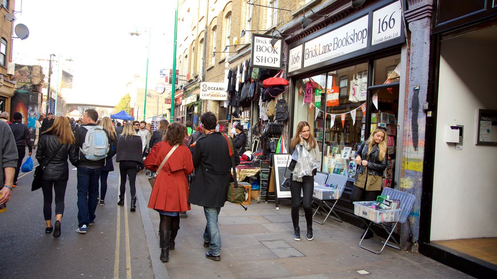 London which includes markets, street scenes and signage