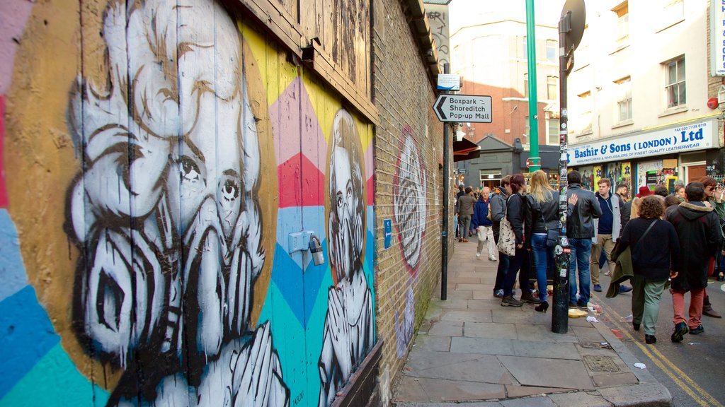 Londres caracterizando arte ao ar livre, mercados e cenas de rua