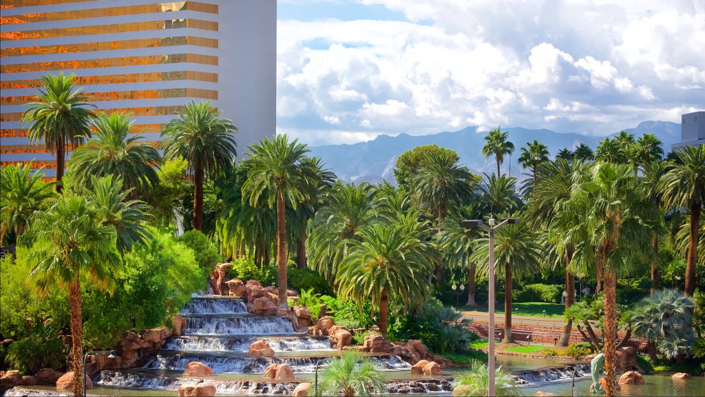 Las Vegas showing a garden and a waterfall