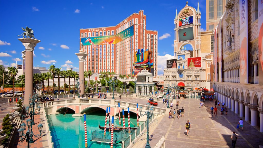 Las Vegas showing a casino and signage