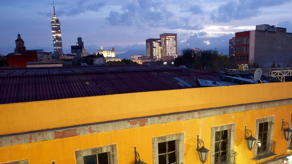 Mexico City which includes night scenes and a city