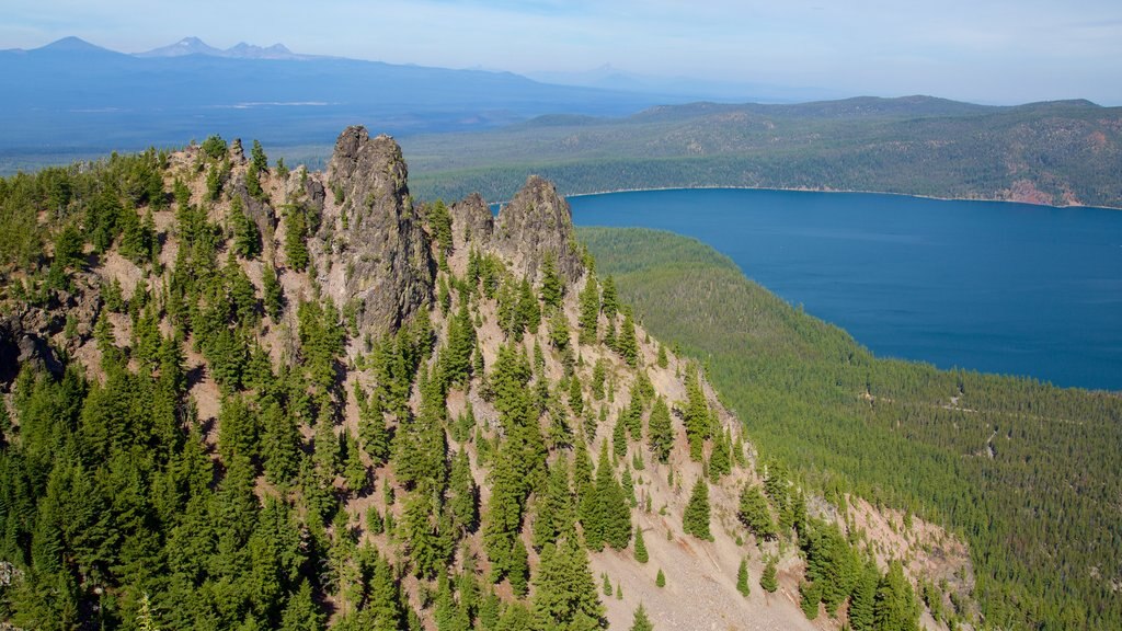 Newberry National Volcanic Monument que incluye montañas y paisajes forestales