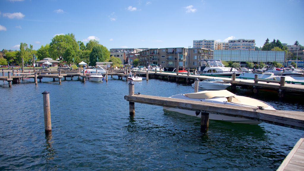 Marina Park showing a marina and boating