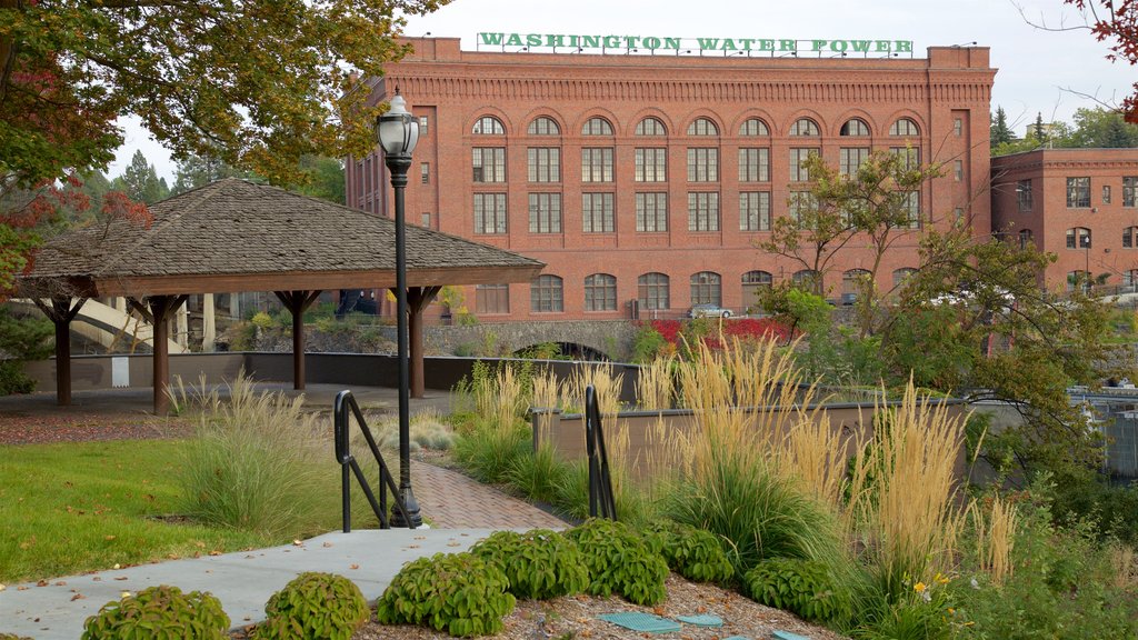 Riverfront Park featuring a garden and modern architecture