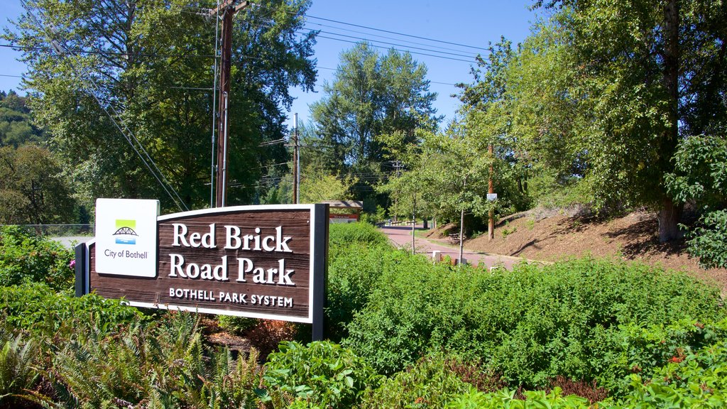 Bothell featuring signage and a park