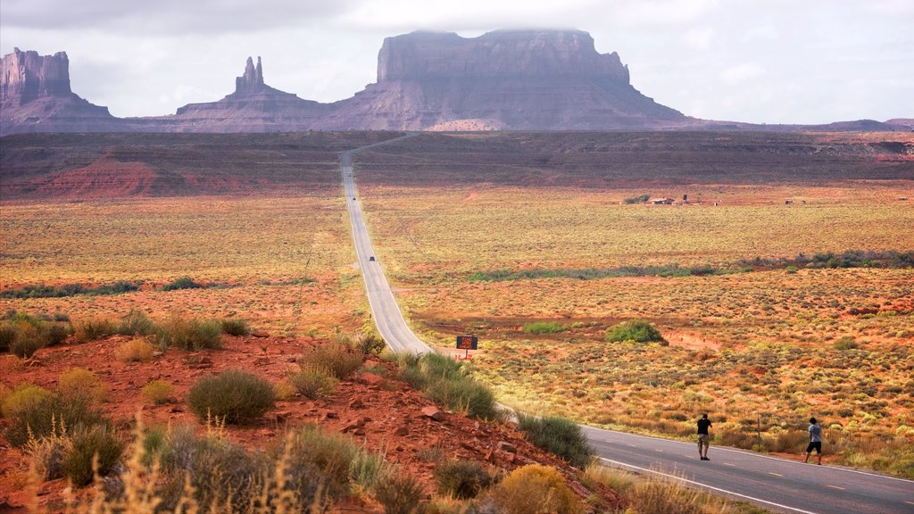 Monument Valley showing a sunset, landscape views and desert views