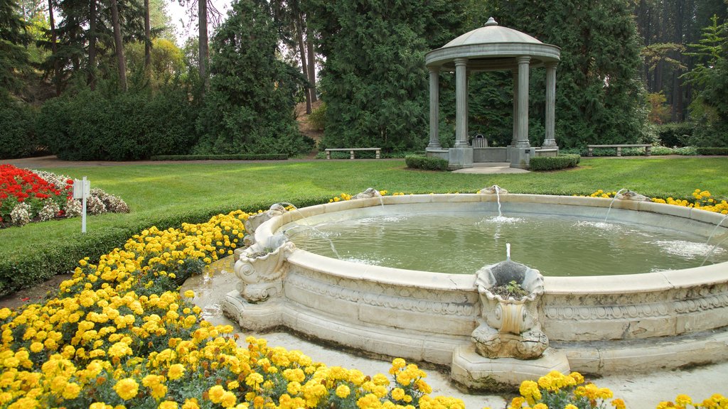 Manito Park featuring a garden and a fountain