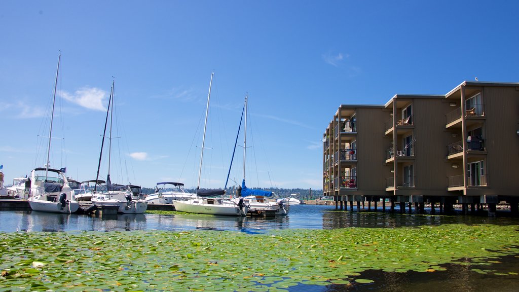 Marina Park showing a bay or harbour and a marina