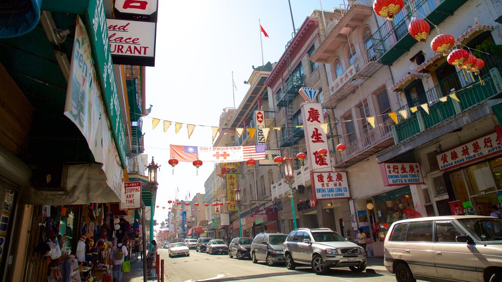 Chinatown which includes street scenes