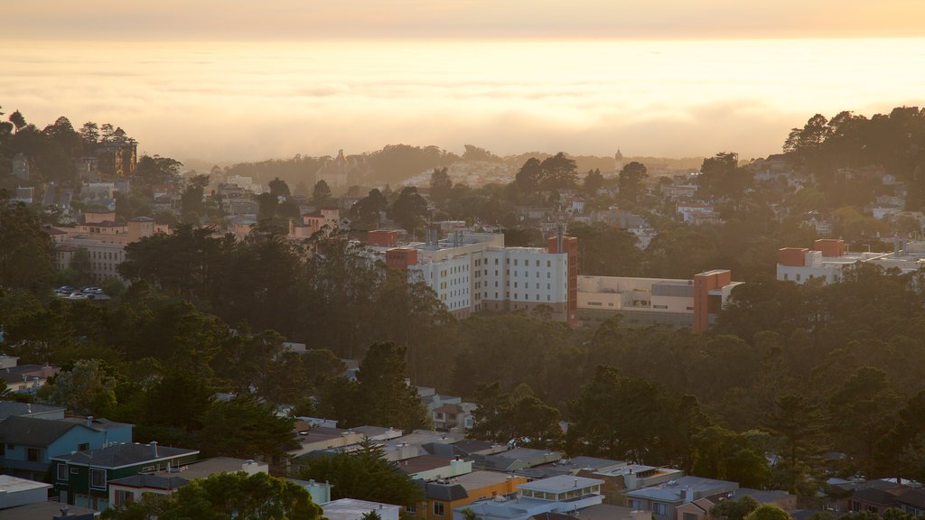 Twin Peaks which includes a sunset