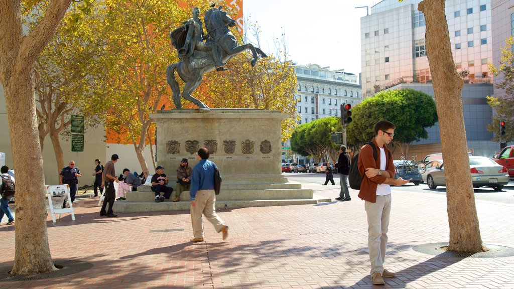 Civic Center caracterizando uma cidade, distrito comercial central e um monumento