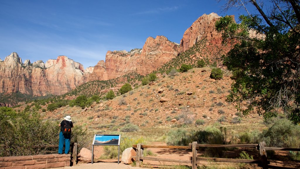 Museo de la historia humana de Zion que incluye vista, señalización y montañas