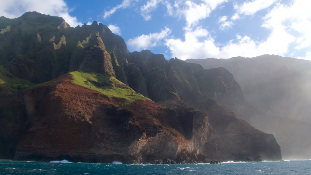 NaPali Coast State Park which includes general coastal views and a gorge or canyon