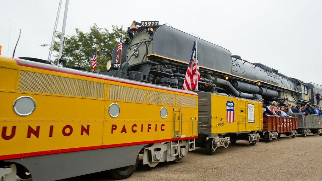 North Platte featuring signage and railway items