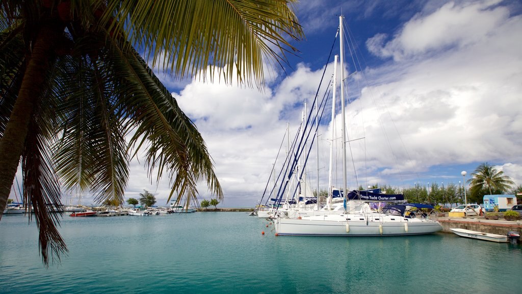 Raiatea Marina que incluye navegación y una ciudad costera