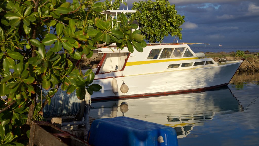 Marina de Raiatea que inclui canoagem e paisagens litorâneas