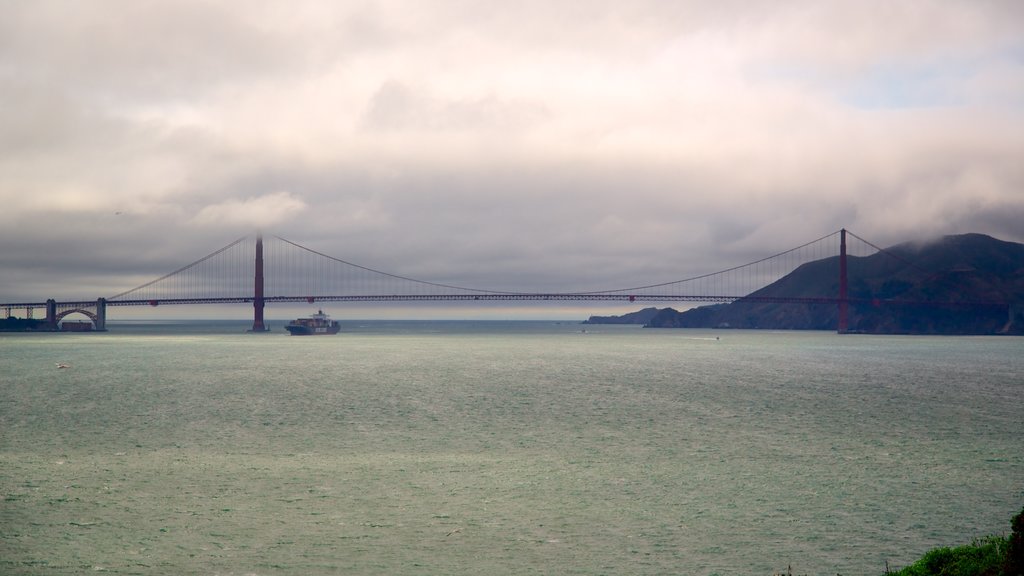 Bay Bridge showing modern architecture, a river or creek and a bridge