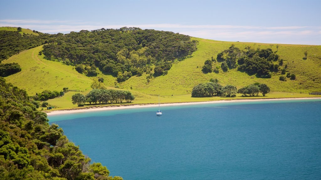 Russell which includes a sandy beach, tranquil scenes and a bay or harbor