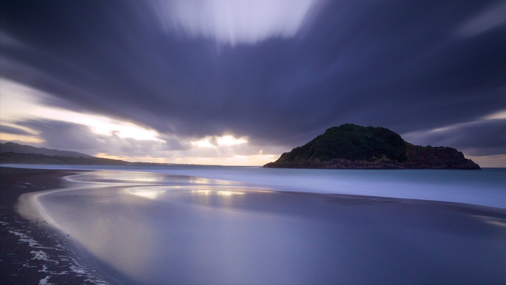 Sugar Loaf Marine Reserve which includes island views, a bay or harbour and a sunset