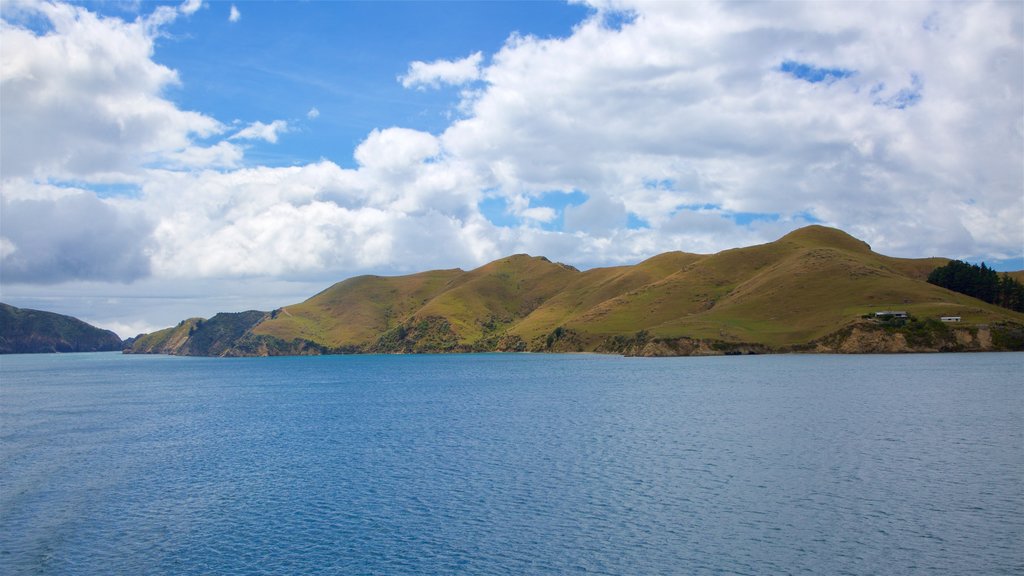 Queen Charlotte Sound che include baia e porto