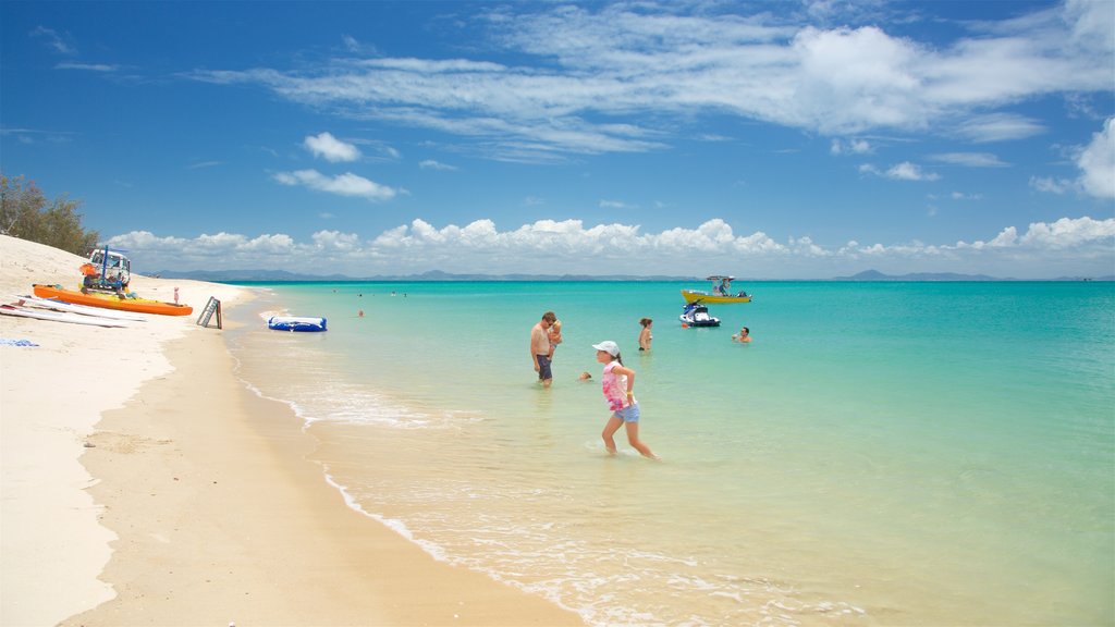 Putney Beach som viser svømming, sandstrand og kyst